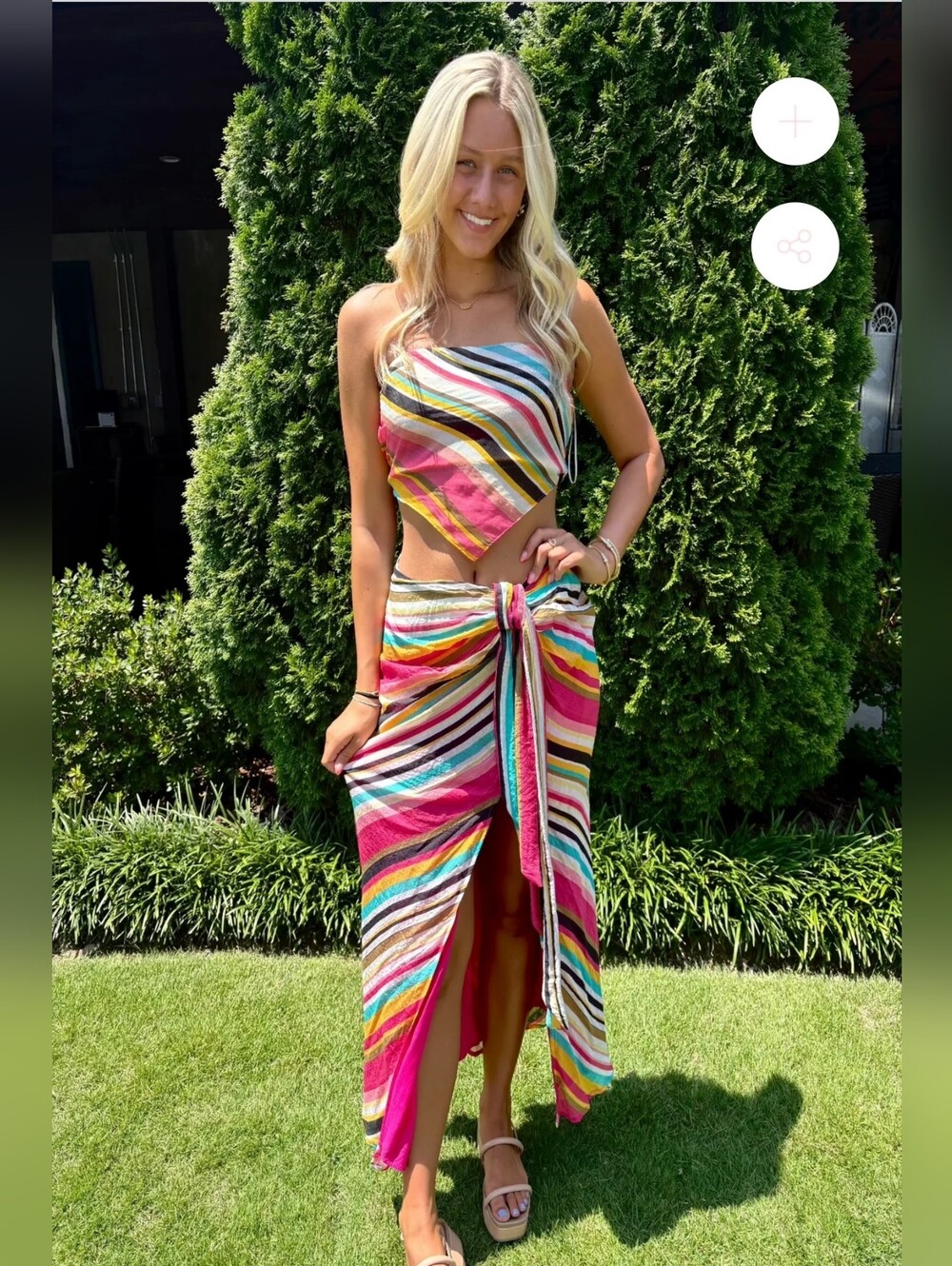 Fate Striped Multicolor Sarong Set, Sise Medium
